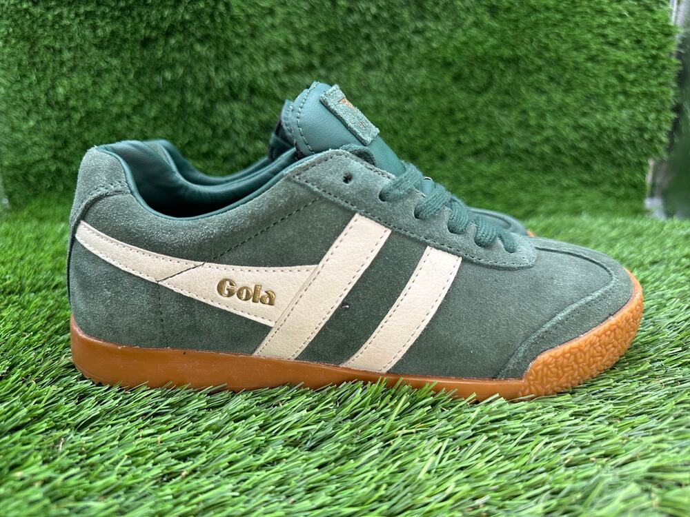 Gola Harrier CLA192 Athletic Sneaker Women's 5 Green Suede Leather Gym Workout